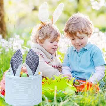 Easter Bunny Basket for Kids with Cute Rabbit Ears