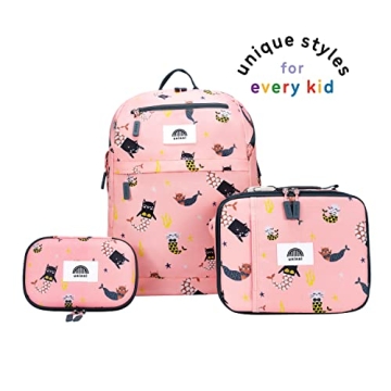 uninni Cat Mermaid Kids Backpack Set for Ages 6+