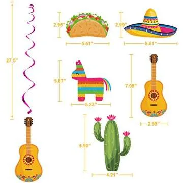 Mexican Fiesta Hanging Swirl Decorations for Celebrations