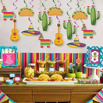 Mexican Fiesta Hanging Swirl Decorations for Celebrations