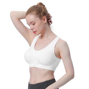 WANAYOU Women's Zip Front Sports Bra - Stylish & Comfortable 3 Pack