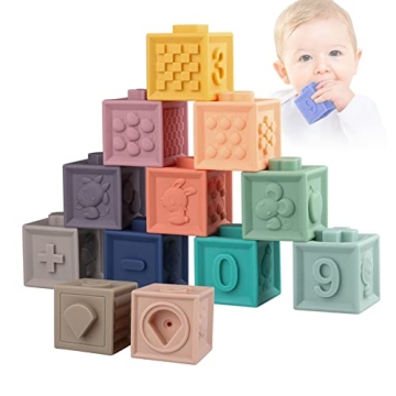 YIDIBOF Baby Stacking Soft Building Blocks - Montessori Toys for Babies 0 9 6-12 Months - Developmen...
