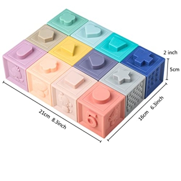 YIDIBOF Baby Soft Building Blocks - Non Toxic Fun for Infants