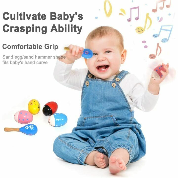 Wooden Easter Egg Maracas - Fun Musical Toys for Kids