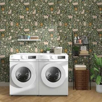 Green Peel and Stick Wallpaper Green Floral Wallpaper Vintage Kids Wallpaper Boho Botanical Contact Paper for Cabinets Shelf Liner Modern Removable Nursery Wall Decor 16.1''x78.7'' Renter Friendly