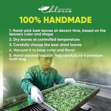 Chloris Infusions Moringa Tea Bags 100% Natural, 1.5g/bag | Single Ingredient, Handpick Moringa Leaves | Pure Moringa Tea | No Sugar, No Strings, Herbal Tea Gift for Health and Wellness