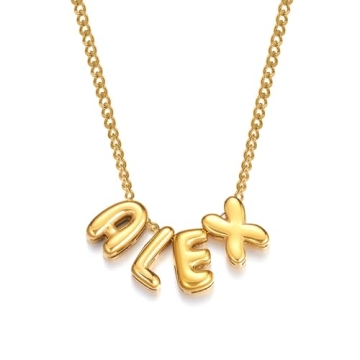 Custom 3D Bubble Letter Necklace for Personalized Gifts