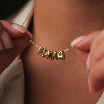 Custom 3D Bubble Letter Necklace for Personalized Gifts