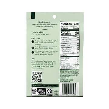 Simply Organic Mild Taco Seasoning, Certified Organic, Vegetarian | 1 oz