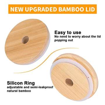 zunmial 2 Pack Smoothie Cup, 24oz Mason Jar with Lid and Straw, Mason Jar Cups, Bubble Tea Cups, Mason Jar Drinking Glasses