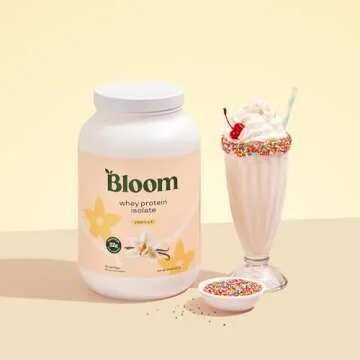 Bloom Nutrition Whey Isolate Protein Powder, Vanilla - Pure Iso Post Workout Recovery Drink Blend, S...