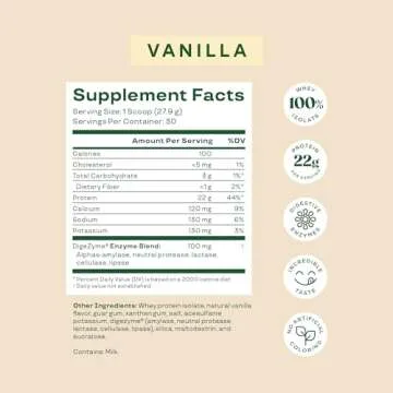 Bloom Nutrition Whey Isolate Protein Powder, Vanilla - Pure Iso Post Workout Recovery Drink Blend, Smoothie Mix with Digestive Enzymes for Gut Health - Low Carb, Keto & Zero Sugar Added