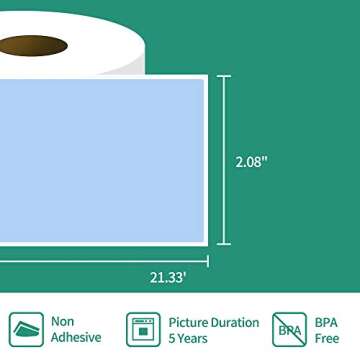 Phomemo Printer Paper for M02/M02 Pro/M02S/M03 Printer, Black Print on Yellow Blue Pink Label Printer Thermal Paper Non-Adhesive, 2.08 Inch x 26.2 Feet (53mm x 8m) for Photos, Planner, Note, 3 Rolls