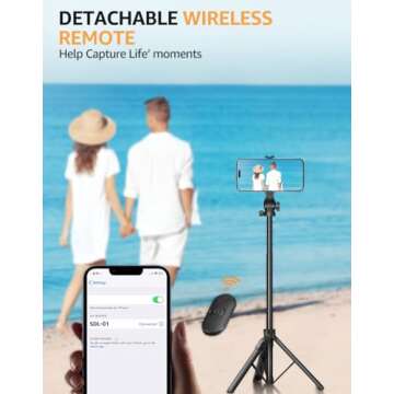 Selfie Stick Tripod, Lusweimi 63” Professional Phone Tripod with Wireless Remote, Portable Travel Tripod Stand Compatible with iPhone Android for Selfie/Video Recording/Live Streaming/Vlogging