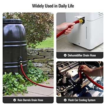 Solution4Patio Garden Short Hose 3/4 in. x 10 ft. Male/Female Lead-in Hose, No Leaking, High Water P...