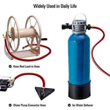 Solution4Patio Garden Short Hose 3/4 in. x 10 ft. Male/Female Lead-in Hose, No Leaking, High Water Pressure Solid Brass Fitting for Water Softener,Dehumidifier,Vehicle Water Filter 12 Year Warranty