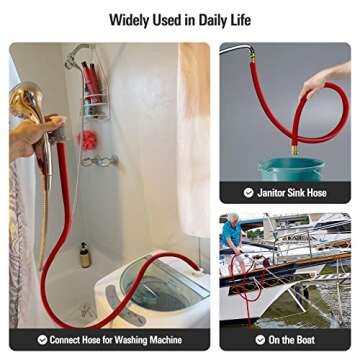 Solution4Patio Garden Short Hose 3/4 in. x 10 ft. Male/Female Lead-in Hose, No Leaking, High Water Pressure Solid Brass Fitting for Water Softener,Dehumidifier,Vehicle Water Filter 12 Year Warranty