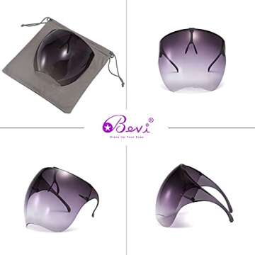 Bevi Goggle Sunglasses Visor Full Face Cover UV 400 Daily Entertainment Protective Eyewear FSCC13