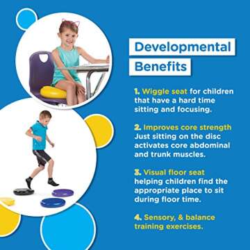 Bintiva Inflated Stability Wobble Cushion, Including Free Pump / Exercise Fitness Core Balance Disc,Orange,13 inches/ 33 cm diameter