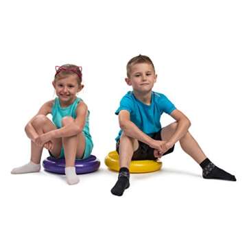 Bintiva Inflated Stability Wobble Cushion, Including Free Pump / Exercise Fitness Core Balance Disc,Orange,13 inches/ 33 cm diameter