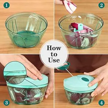 Cambom Manual Food Chopper for Effortless Veggie Prep 550ml