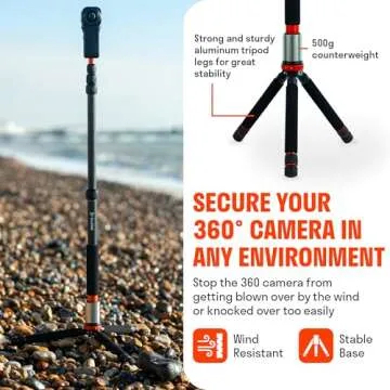 Best360 Monopod Pro Carbon Fiber Edition 2 in 1 360 Camera and Phone Stand (Heavy Duty Tripod for Virtual Tours, VR Filmmaking, Travel Vlogs)