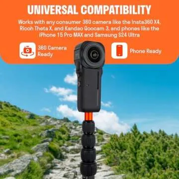 Best360 Monopod Pro Carbon Fiber Edition 2 in 1 360 Camera and Phone Stand (Heavy Duty Tripod for Virtual Tours, VR Filmmaking, Travel Vlogs)