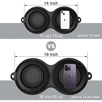 WINSEE Collapsible Dog Bowls with Mat for Travel