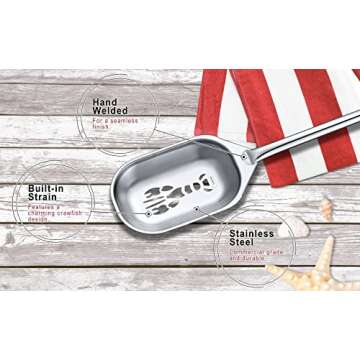 CONCORD Stainless Steel One Piece Crawfish Jambalaya Pot Spoon Stirrer, 36" for Seafood Boils