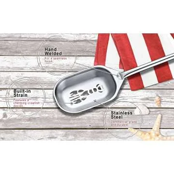 CONCORD Stainless Steel One Piece Crawfish Jambalaya Pot Spoon Stirrer, 36" for Seafood Boils