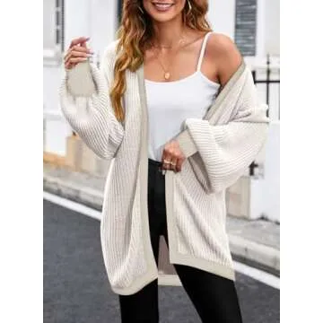 Dokotoo Lightweight Fall Cardigan for Women Womens Fall Fashion 2023 Clothes Oversized Long Sleeve Chunky Women's Cardigans Crochet Knit Women Cardigan Tops Dressy Folklore Cardigan Light Cardigan