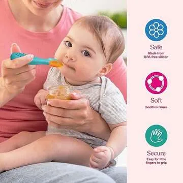 Silicone Baby Spoon Set | Baby Spoons Self Feeding 6 Months | BPA Free Baby Led Weaning Spoons Stage...