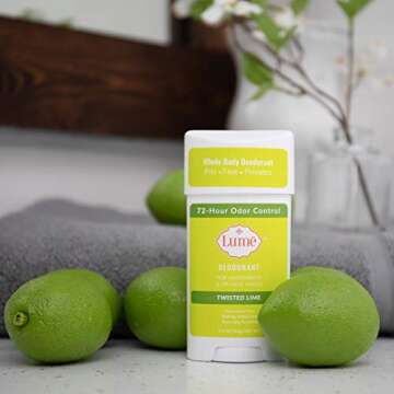 Lume Natural Deodorant - Underarms and Private Parts - Aluminum-Free, Baking Soda-Free, Hypoallergenic, and Safe For Sensitive Skin - 2.2 Ounce Stick (Twisted Lime)