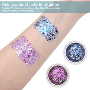 TEOYALL Holographic Body Glitter for Face and Body