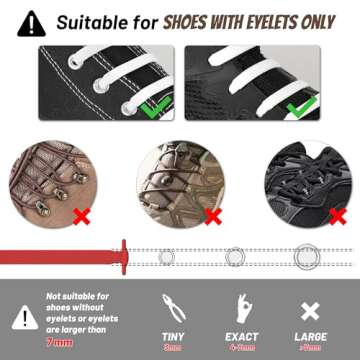 HOMAR No Tie Shoelaces for Kids and Adults Stretch Silicone Elastic No Tie Shoe Laces