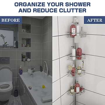 LI LIBZAKI Rustproof Shower Caddy - Adjustable & Durable