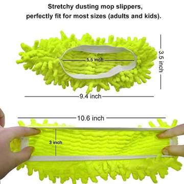 Yueiehe 5 Pairs (10 Pieces) Multi-Function Dust Duster Mop Slippers Shoes Cover, Soft Washable Reusa...
