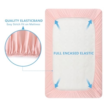 TILLYOU Mini Crib Fitted Sheets - Soft & Snug Fit for Baby