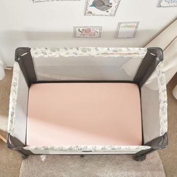TILLYOU Mini Crib Fitted Sheets - Soft & Snug Fit for Baby