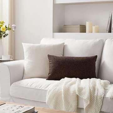 Meekio Set of 2 Ivory Pillow Covers for Home Décor