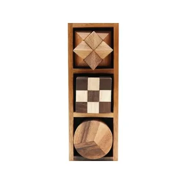 BSIRI Wooden Puzzle Set - Brain Teasers for All Ages