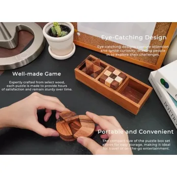 BSIRI Wooden Puzzle Set - Brain Teasers for All Ages