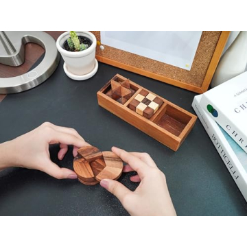 BSIRI Wooden Puzzle Set - Brain Teasers for All Ages