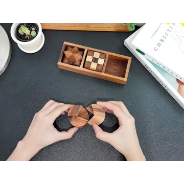 BSIRI Wooden Puzzle Set - Brain Teasers for All Ages