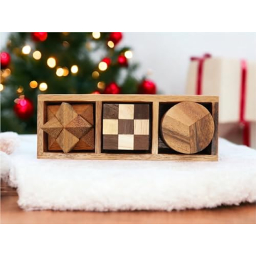 BSIRI Wooden Puzzle Set - Brain Teasers for All Ages