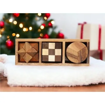 BSIRI Wooden Puzzle Set - Brain Teasers for All Ages