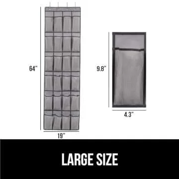 Gorilla Grip Over the Door Shoe Organizer, 2 Pack, 24 Breathable Mesh Pockets, Space Saving Hanging Storage Holder, Closet Rack Hanger Holds Up to 40 lbs, Hangs on Closets, Shoes, Accessories, Gray