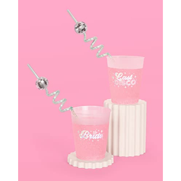 xo, Fetti Disco Ball Reusable Straws - 16 pc Party Supplies
