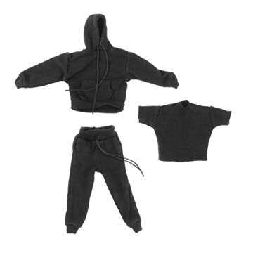 Yiju 3X 1:12 Man's Sweatshirt Outfit - Hoodie & Pants Costume for Action Figures