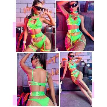 Avidlove Sexy Lingerie Set with Underwire Garter Belt Lingerie Set for Women Bra and Panty 5 Piece w...